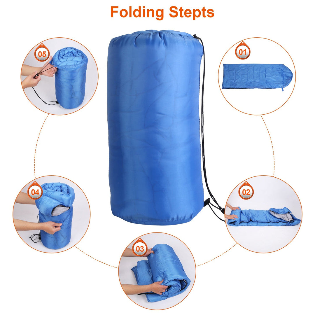 Camping Sleeping Bag for Adults & Teens, Moisture-Proof 32-50℉ with Carry Bag