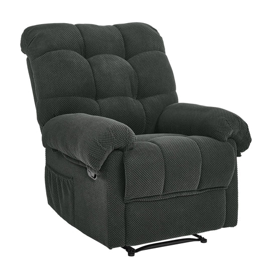 Modern Fabric Reclining Lounge Chair, Overstuffed Recliner Chair with Adjustable Backrest and Footrest, Padded Armrests,