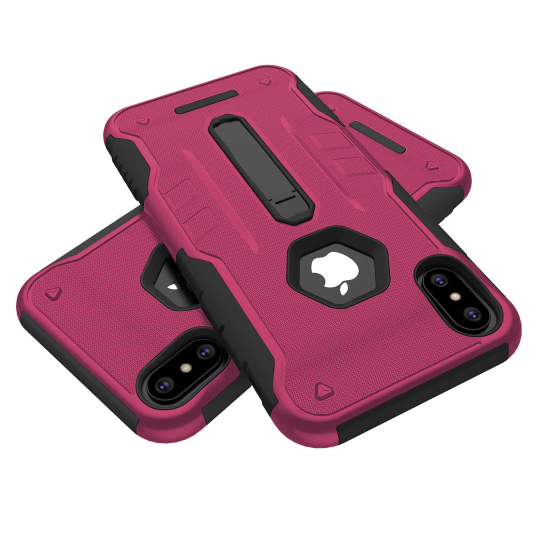 Rugged Phone Case for iPhone X Drop-protection Phone Case with Kickstand Heavy Duty Dual Layers Phone Protective Cover