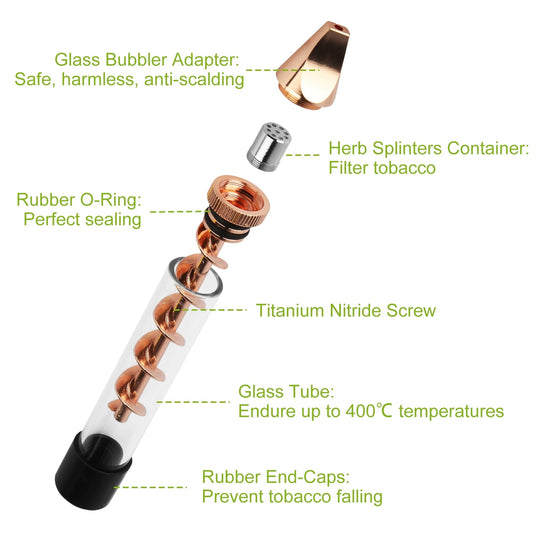 7-in-1 Glass Twisty Blunt Kit – Grinder, Metal Tip & Brush