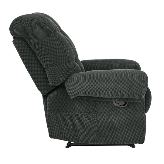 Modern Fabric Reclining Lounge Chair, Overstuffed Recliner Chair with Adjustable Backrest and Footrest, Padded Armrests,