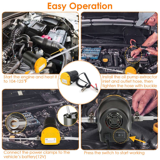 12V Oil Change Pump 60W Oil Diesel Fluid Extractor Electric Suction Transfer Extractor Oil Quick Changer for Boat, Tubes, Truck, RV, ATV