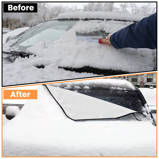 Magnetic Car Windshield Cover Front Rear Car Windshield Protector against Snow Sun Dirt Leaves Fit for All Cars Oxford Fabric Waterproof Heat-Resistan