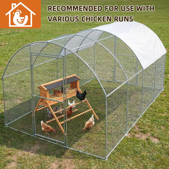 Chicken Nesting Box with Perch and Waterproof Roof