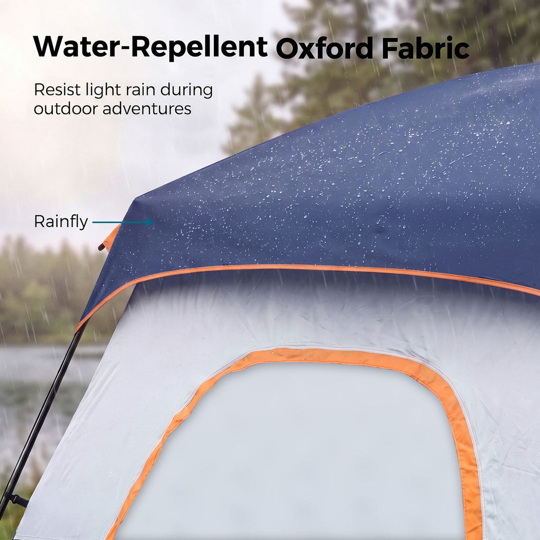 4-10 Person Camping Tent with Porch and 2 Rooms for Backpacking