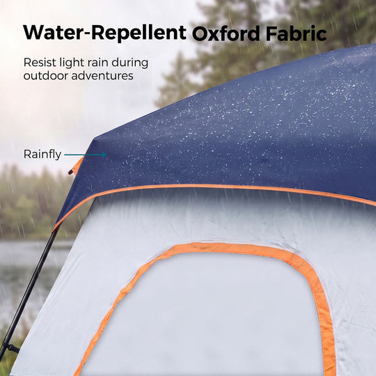 4-10 Person Camping Tent with Porch and 2 Rooms for Backpacking