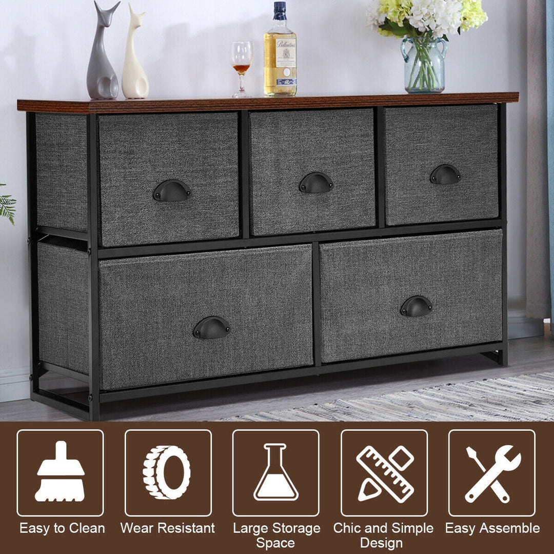 Wood Dresser Storage Unit Side Table Display Organizer
