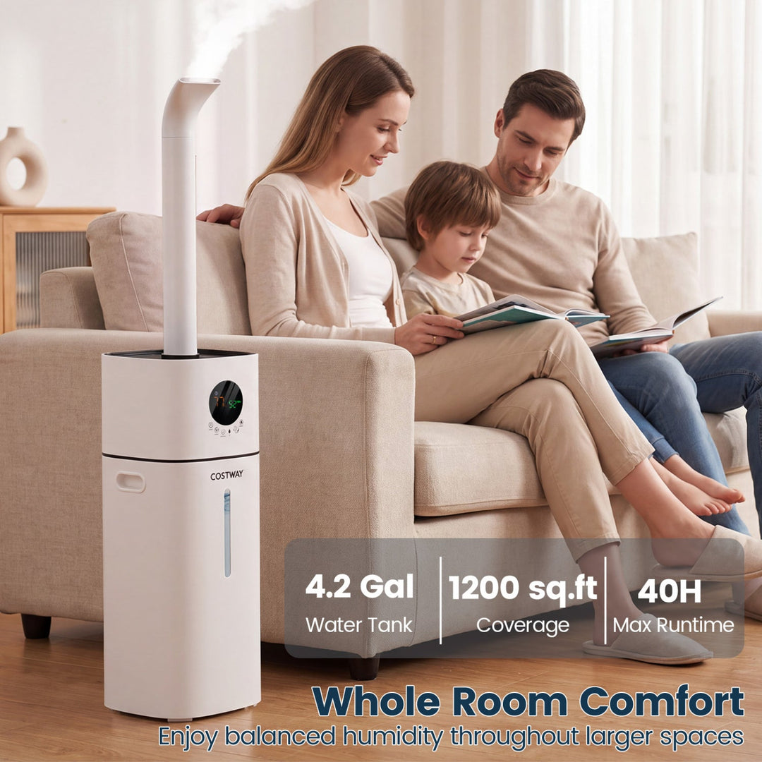 Cool Mist Humidifier 4.2 Gallon for Large Rooms 1200 sq.ft