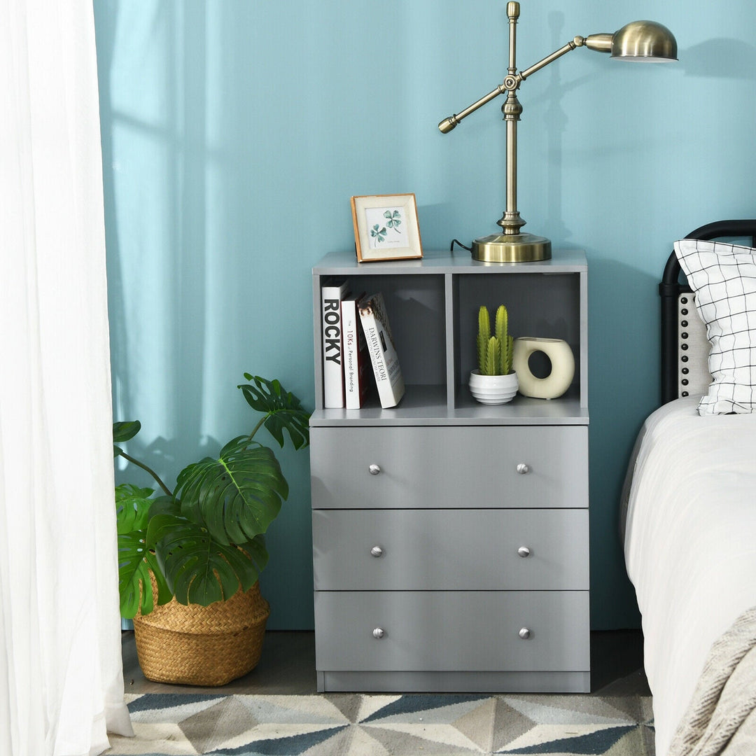 3 Drawer Dresser with Cubbies Storage Chest for Bedroom