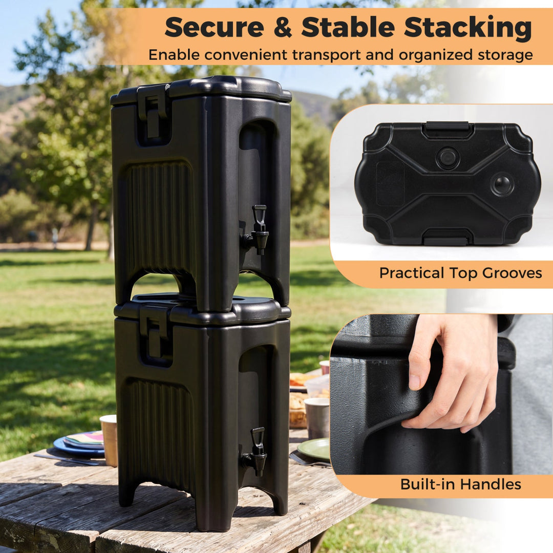 4.4 Gallons Insulated Beverage Dispenser with Handles and Drip-Proof Faucet