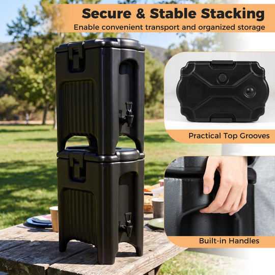 4.4 Gallons Insulated Beverage Dispenser with Handles and Drip-Proof Faucet
