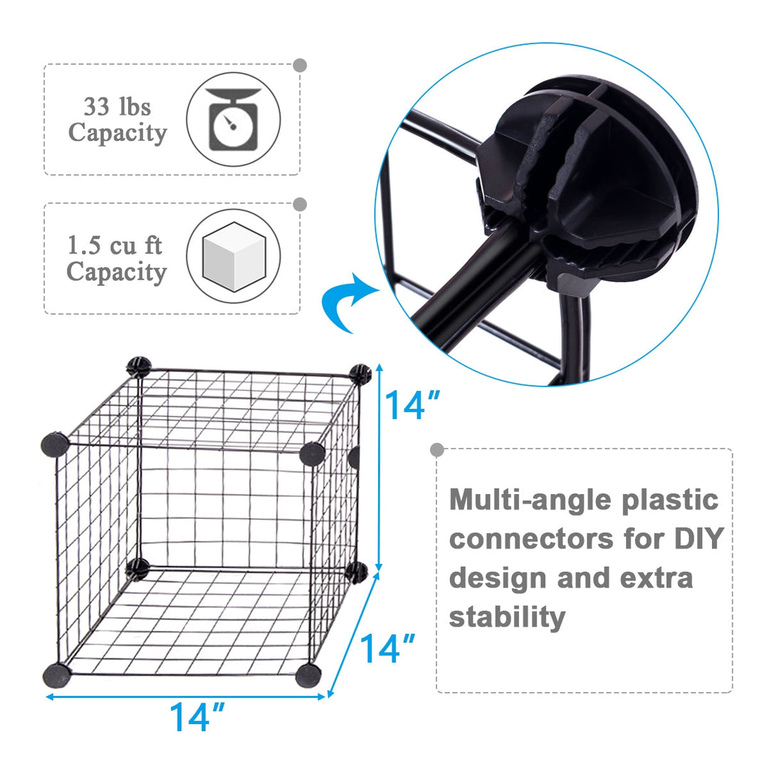 12-Cube Wire Storage Organizer 42" x 14" x 56" Metal Grid