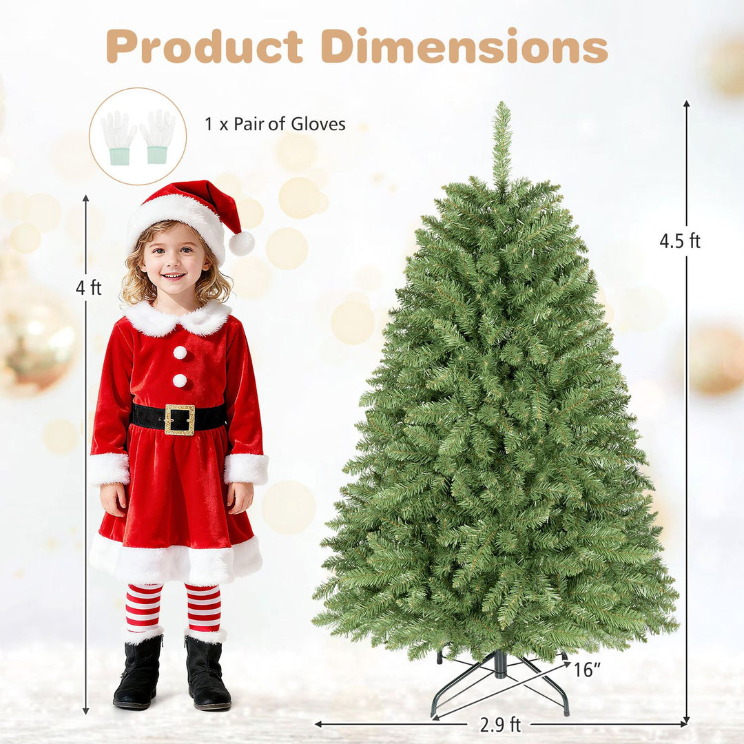 4.5 FT Artificial Christmas Tree with Easy-Setup Hinges