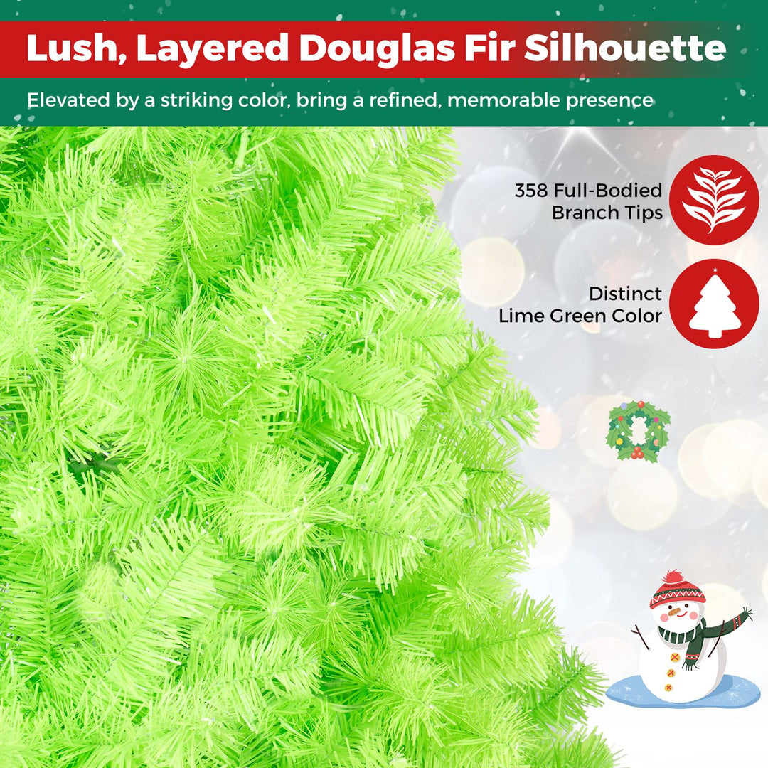 4.5 FT Pre-Lit Lime Green Christmas Tree w/ 500/250/140/750 Warm White LED Lights