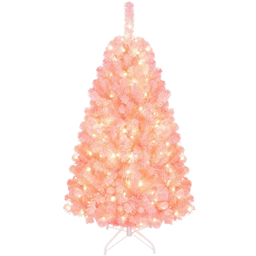 6 FT Pre-Lit Pink Christmas Tree with 500/250/140/750 Warm White LED Lights