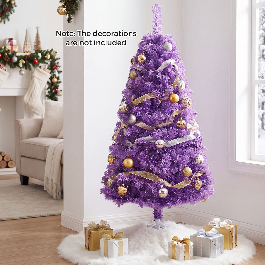 6 FT Pre-Lit Purple Christmas Tree with 500/250/140/750 Warm White LED Lights