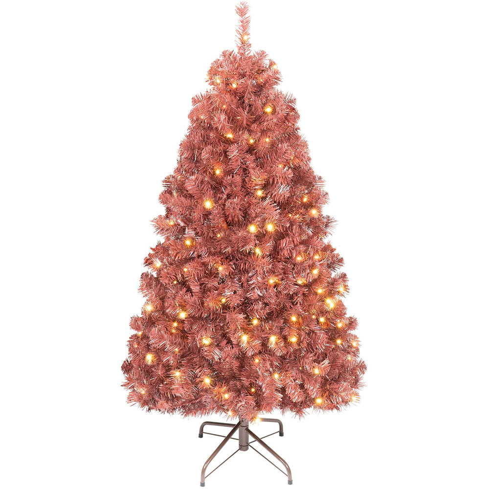 4.5 FT Pre-Lit Red Christmas Tree with 500/250/140/750 Warm White LED Lights