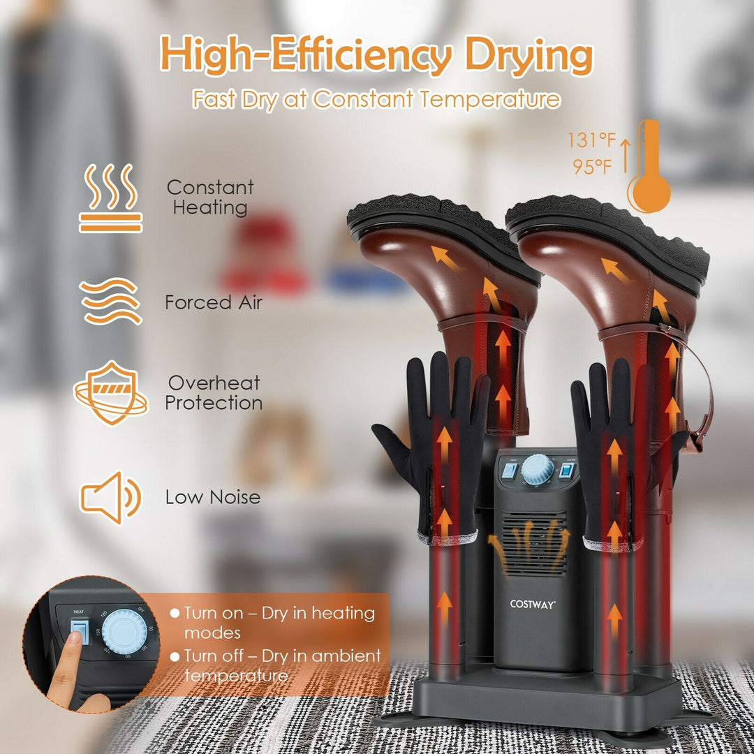 Electric Shoe Boot Dryer 4 Shoes with 180 Mins Timer Ozone Disinfection