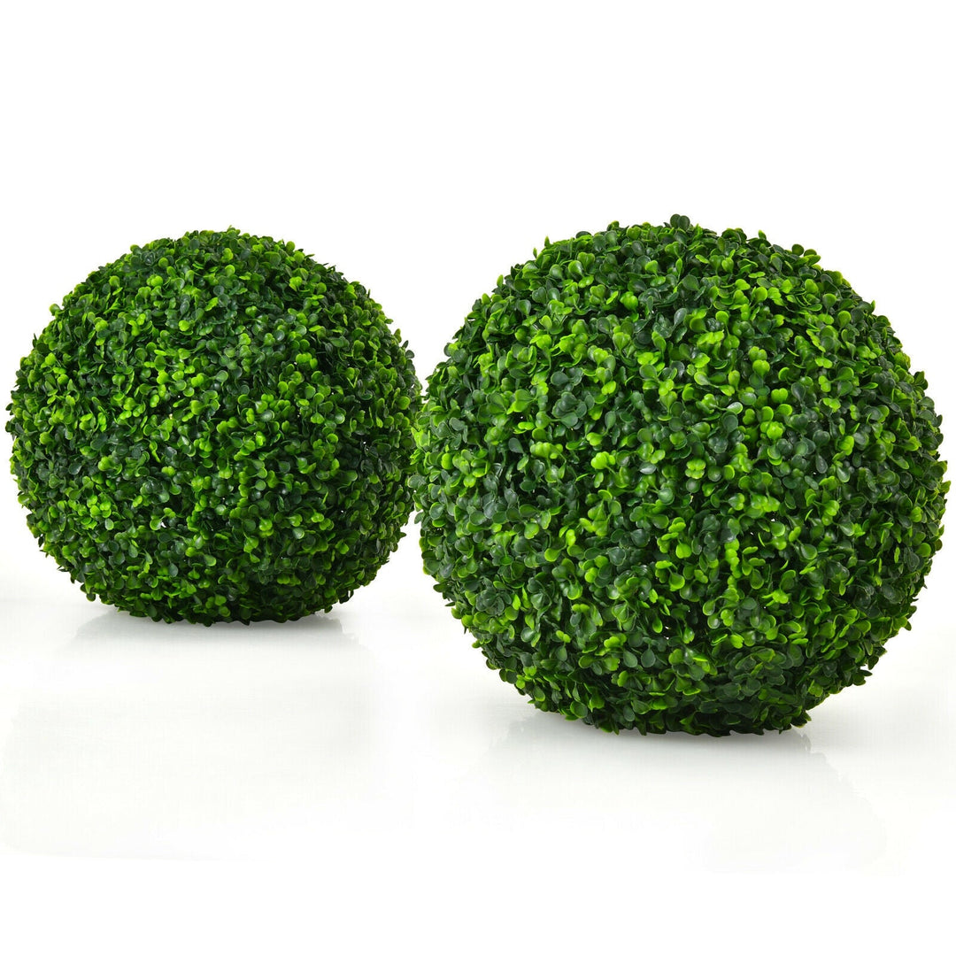 Artificial Boxwood Topiary Ball Tree Set - 15.7 Inch (2 Pieces)