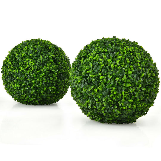 Artificial Boxwood Topiary Ball Tree Set - 15.7 Inch (2 Pieces)