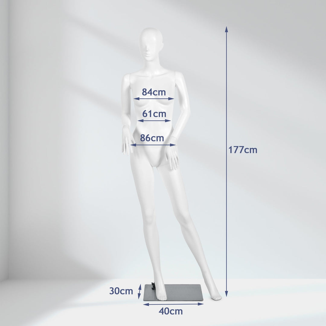 5.8 ft Plastic Female Mannequin Adjustable Detachable Manikin with Metal Stand