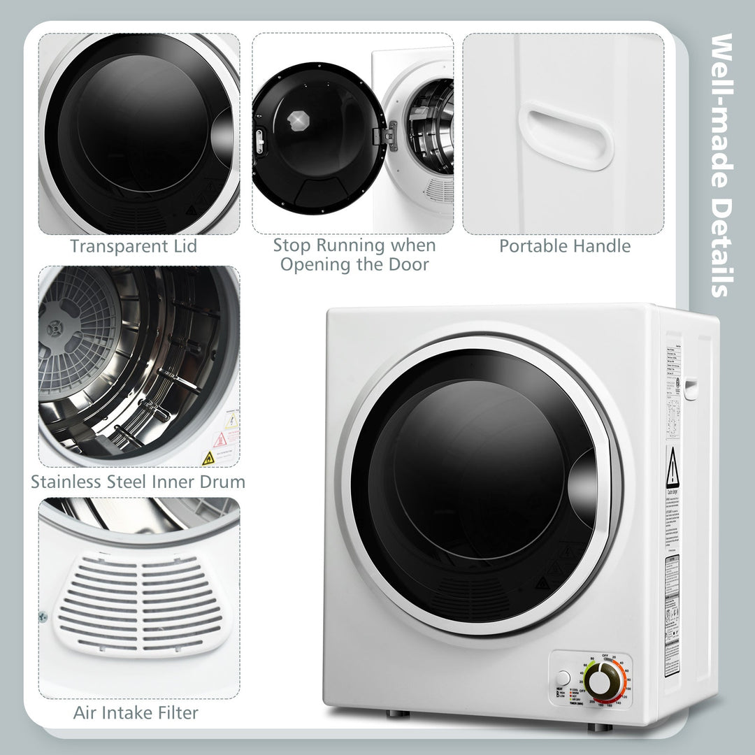 1.5 Cu .ft Clothes Dryer with with Stainless Steel Wall Mount