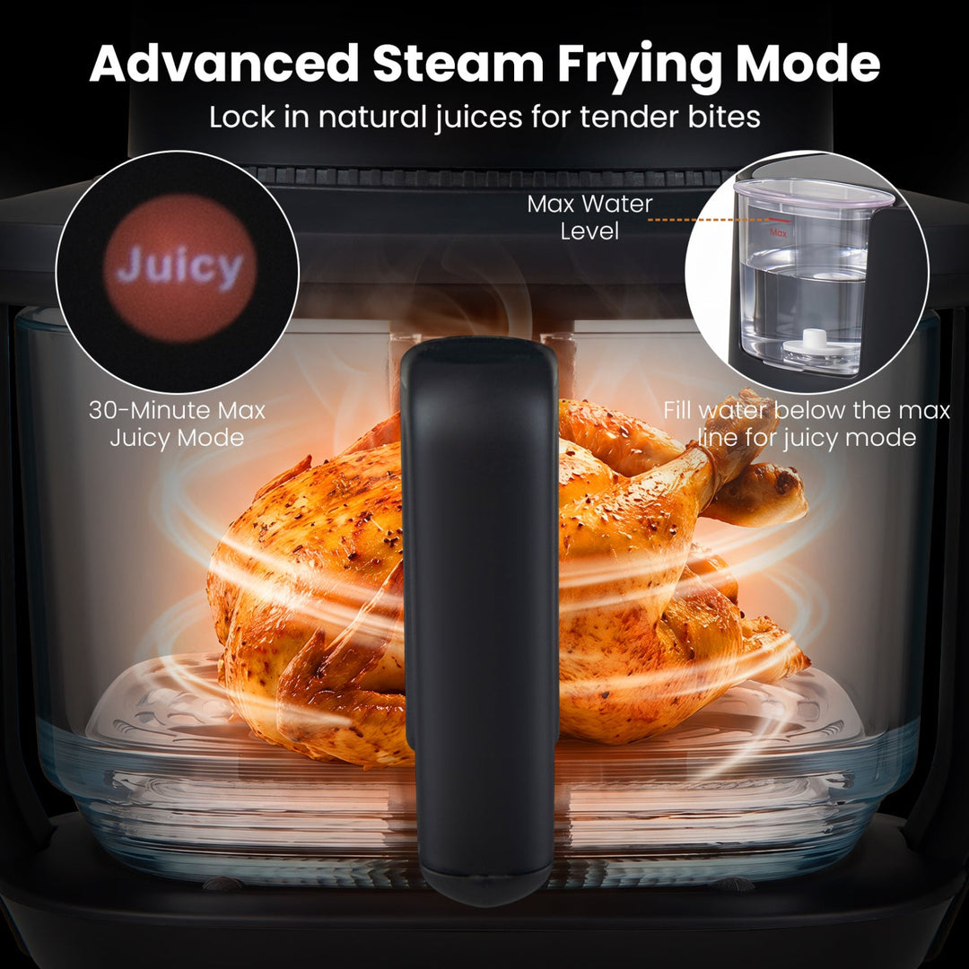 4.7 QT Glass Air Fryer with Steam Frying Mode