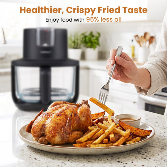 4.7 QT Glass Air Fryer with Steam Frying Mode