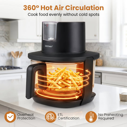 4.7 QT Glass Air Fryer with Steam Frying Mode