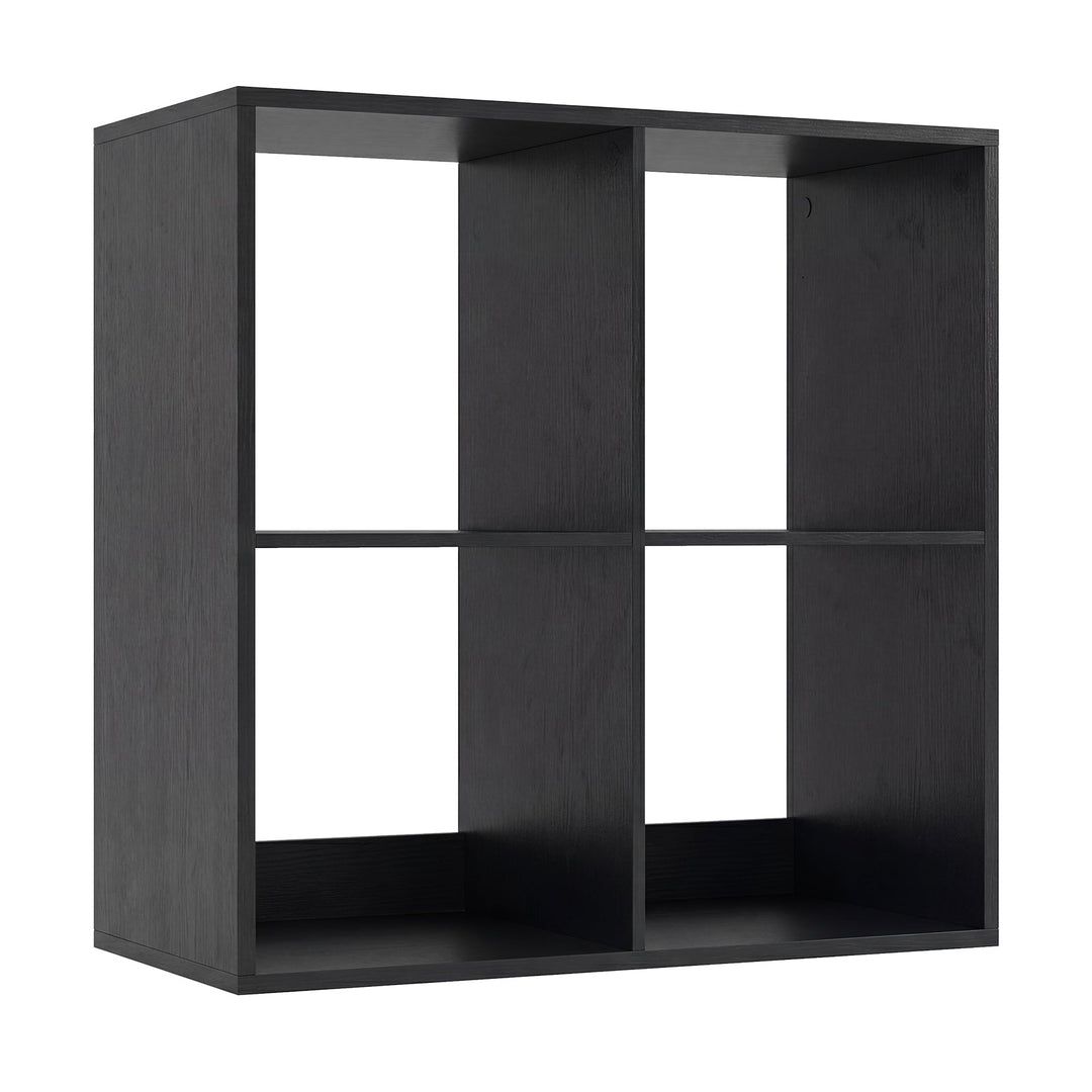 4 Cube Bookshelf with Back Guardrail for Living Room Bedroom