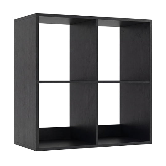 4 Cube Bookshelf with Back Guardrail for Living Room Bedroom