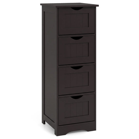 4-Drawer Freestanding Floor Cabinet with Anti-Toppling Device