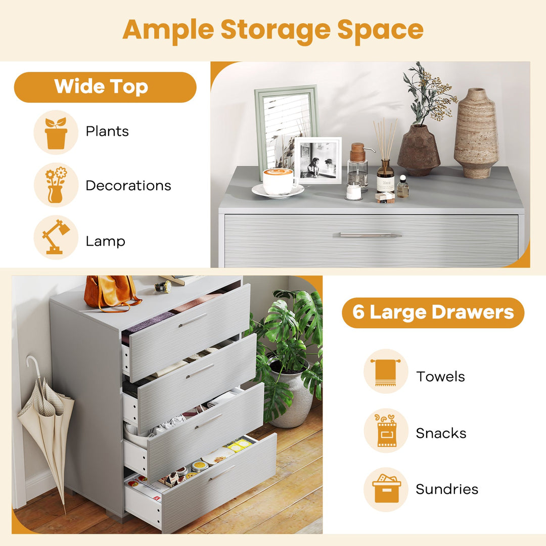 4 Drawer Storage Cabinet with Metal Legs Handles with Anti-Toppling Devices