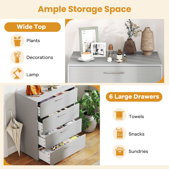 4 Drawer Storage Cabinet with Metal Legs Handles with Anti-Toppling Devices