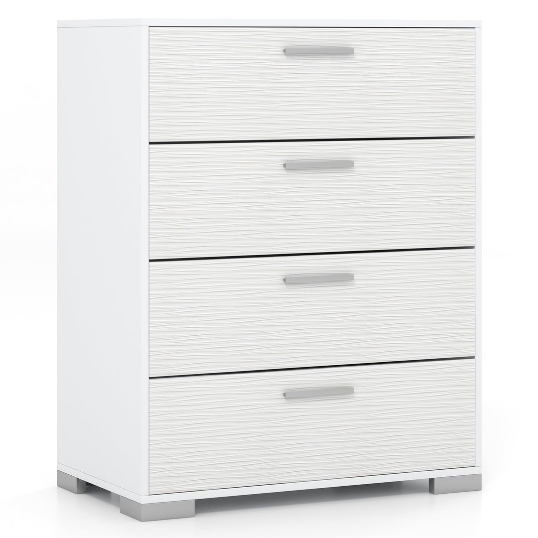 4 Drawer Storage Cabinet with Metal Legs Handles with Anti-Toppling Devices