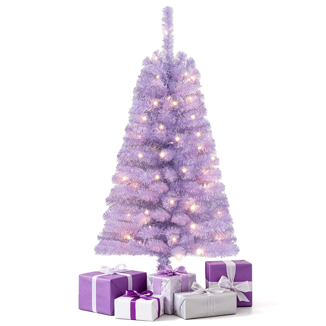 4 FT Artificial Christmas Tree with 110 Branch Tips and 50 Warm White LED Lights