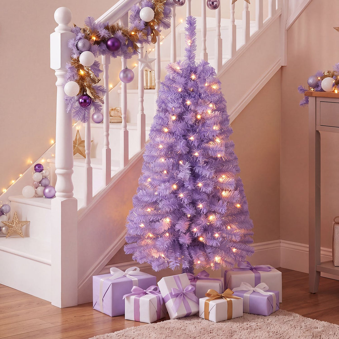 4 FT Artificial Christmas Tree with 110 Branch Tips and 50 Warm White LED Lights