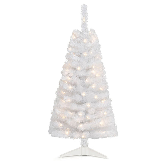 4 FT Artificial Christmas Tree with 110 Branch Tips and 50 Warm White LED Lights