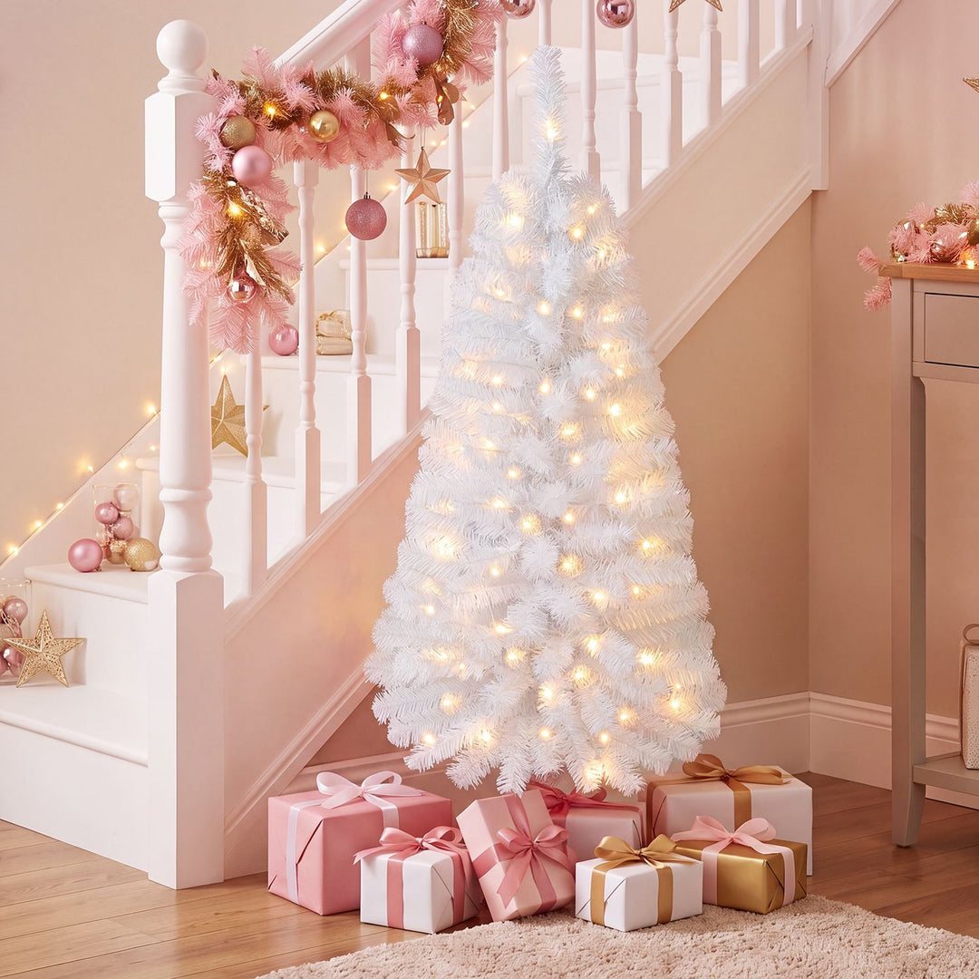4 FT Artificial Christmas Tree with 110 Branch Tips and 50 Warm White LED Lights