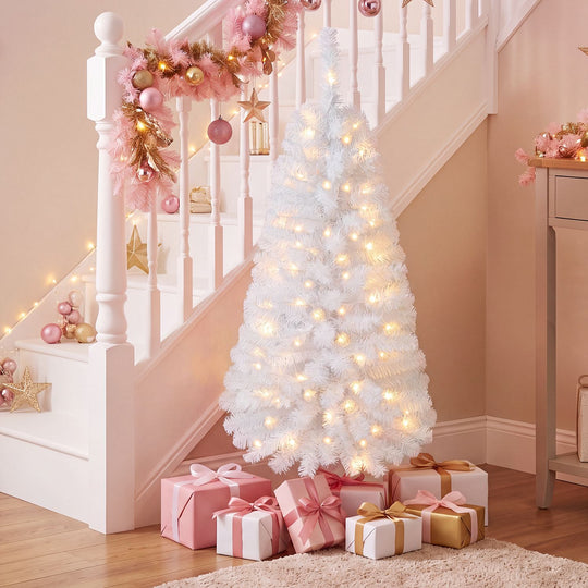 4 FT Artificial Christmas Tree with 110 Branch Tips and 50 Warm White LED Lights