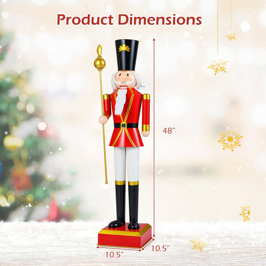 4 FT Christmas Nutcracker with High Hat & Beautiful Scepter