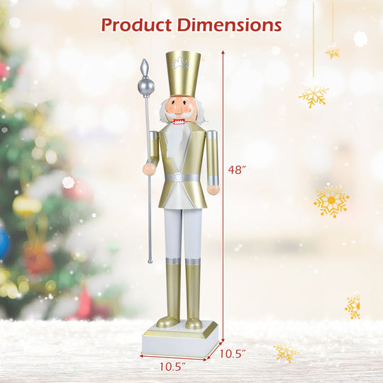 4 FT Christmas Nutcracker with High Hat & Beautiful Scepter