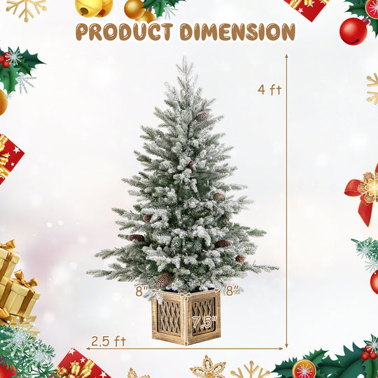 4 FT Pre-lit Artificial Entrance Christmas Tree 100 LED Lights