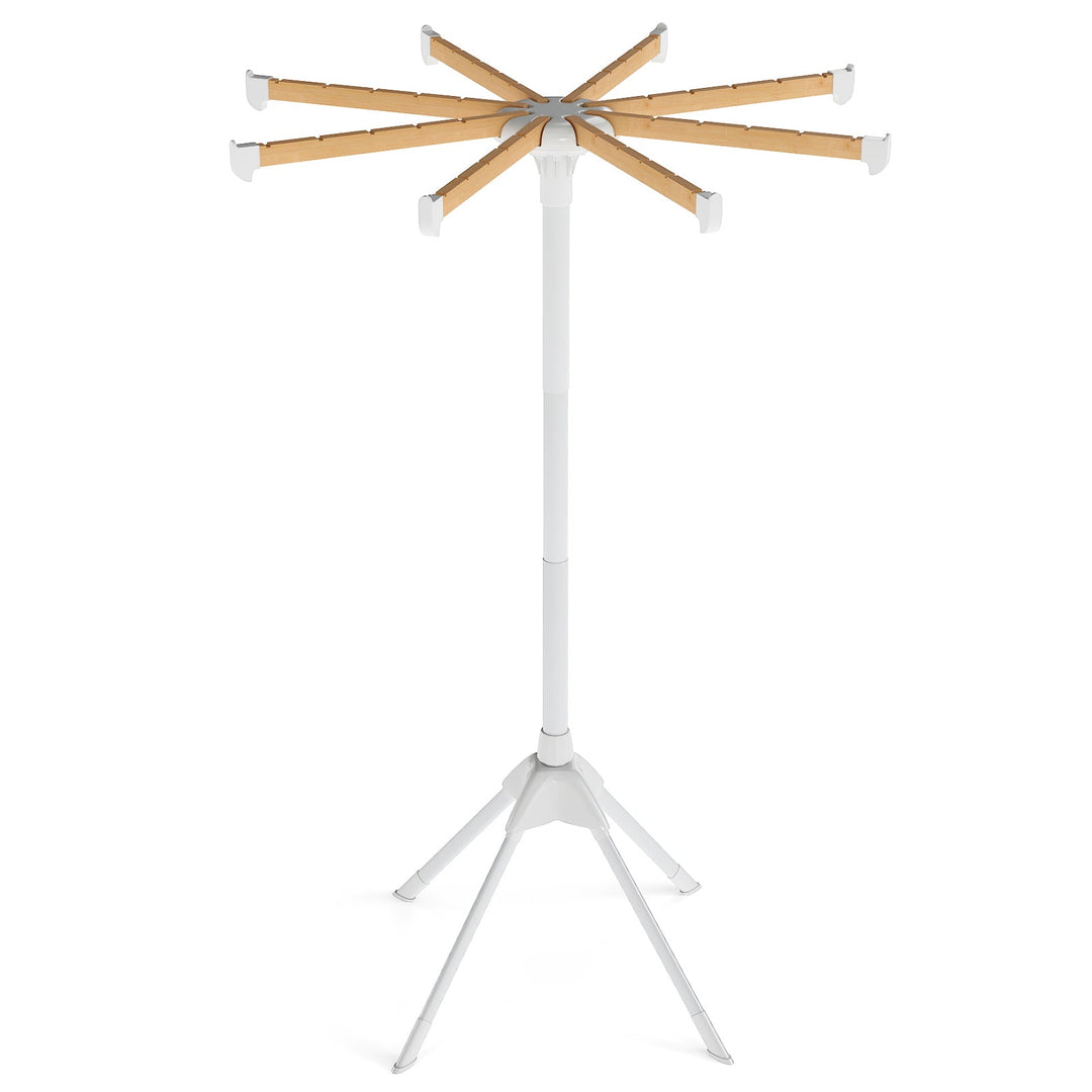 4 Legs Foldable Clothes Drying Rack with 8 Bamboo Hanging Rods and 40 Hanger Slots