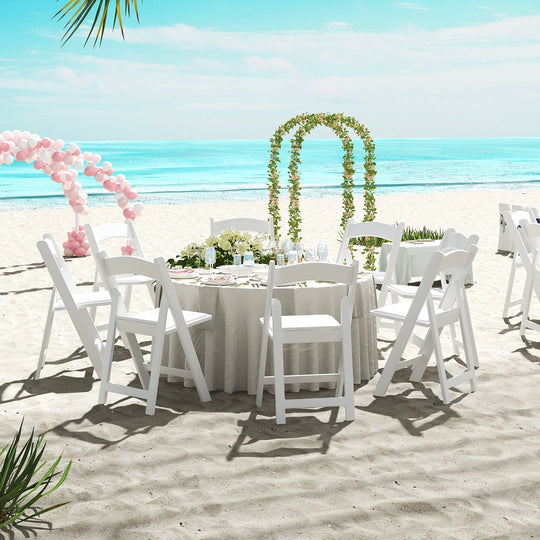 4 Pack Resin Folding Chairs with Padded Seat