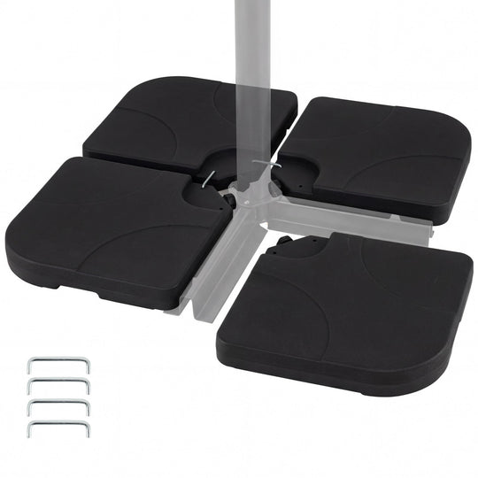 4-Piece Cantilever Offset Base 164 LBS Heavy-Duty Square with U-Locking Pins-Black