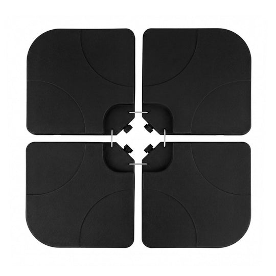 4-Piece Cantilever Offset Base 164 LBS Heavy-Duty Square with U-Locking Pins-Black