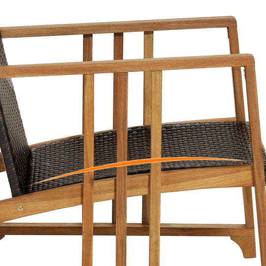 4 Pieces Patio Rattan Conversation Set with Seat and Back Cushions-Off White