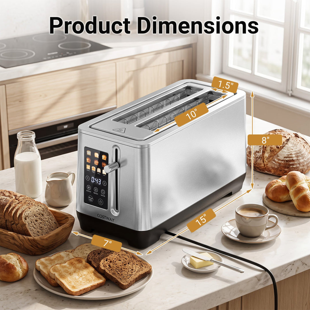 4 Slice Toaster with LED Display and 6 Browning Levels