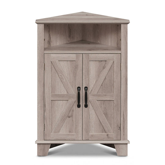 4-Tier Corner Storage Cabinet with Open Shelf